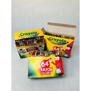Crayola Standard Size Crayons in Hinged Top Box w/Sharpener, 3 Sets of 64